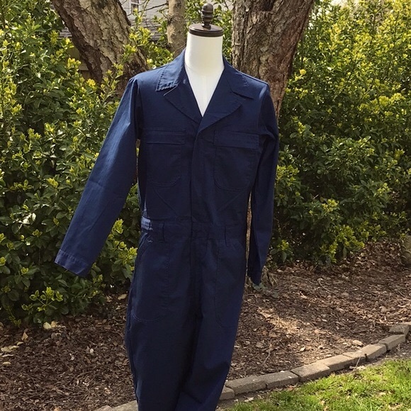 Men’s Military Navy Blue Zip Up Utility Coveralls Size 44L - Picture 5 of 16